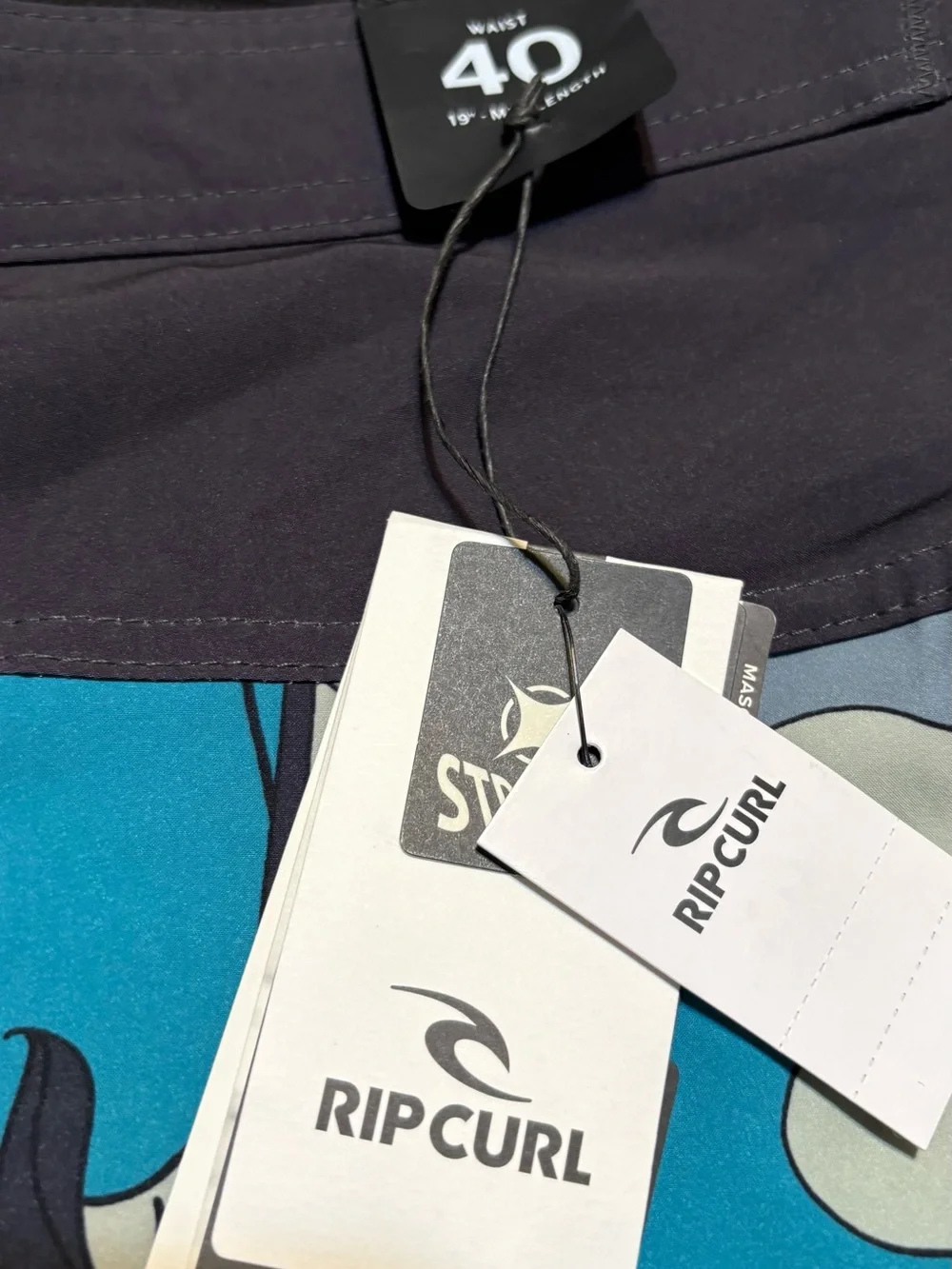 Rip Curl Mirage Teal, Gray & Orange Tropical Palm Board Shorts